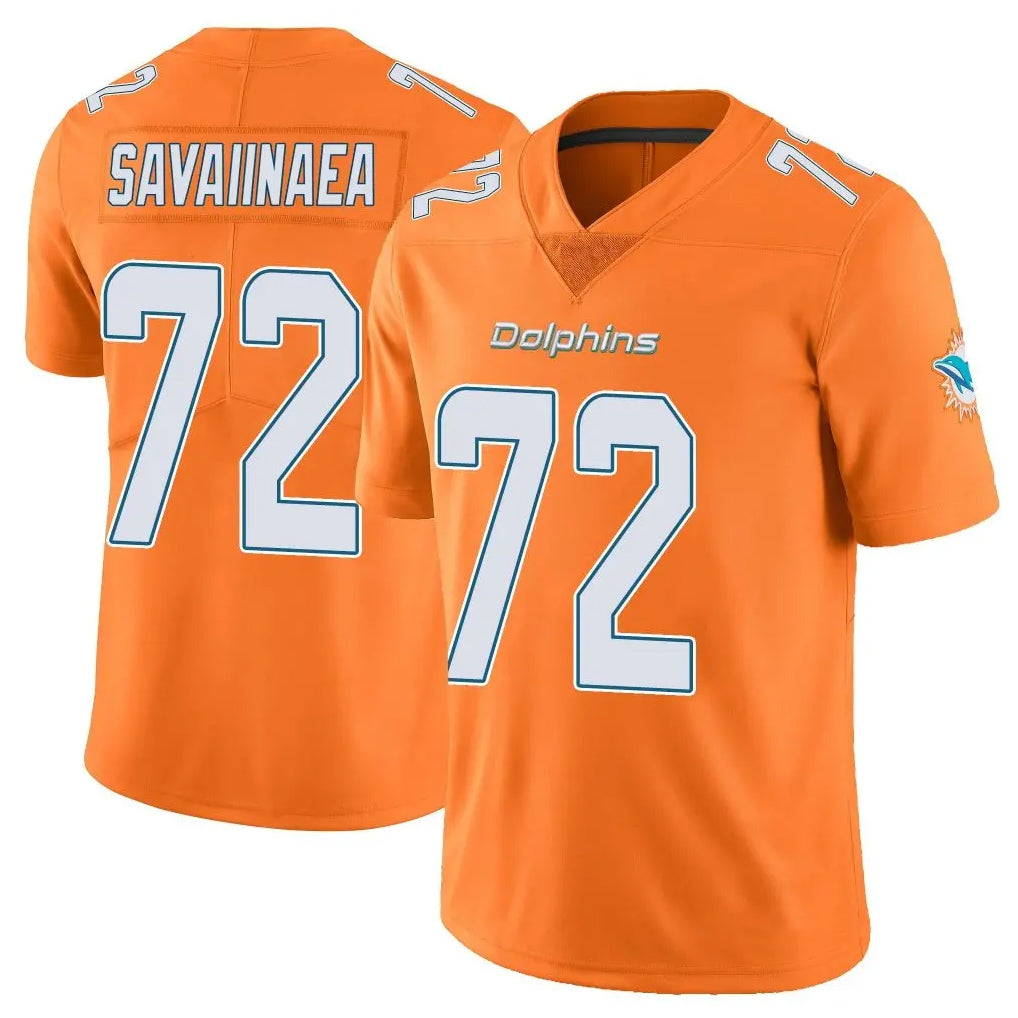 Kdoa M.Dolphins #72 Jonah Savaiinaea Player Orange Limited Home Game Stitched Jerseys