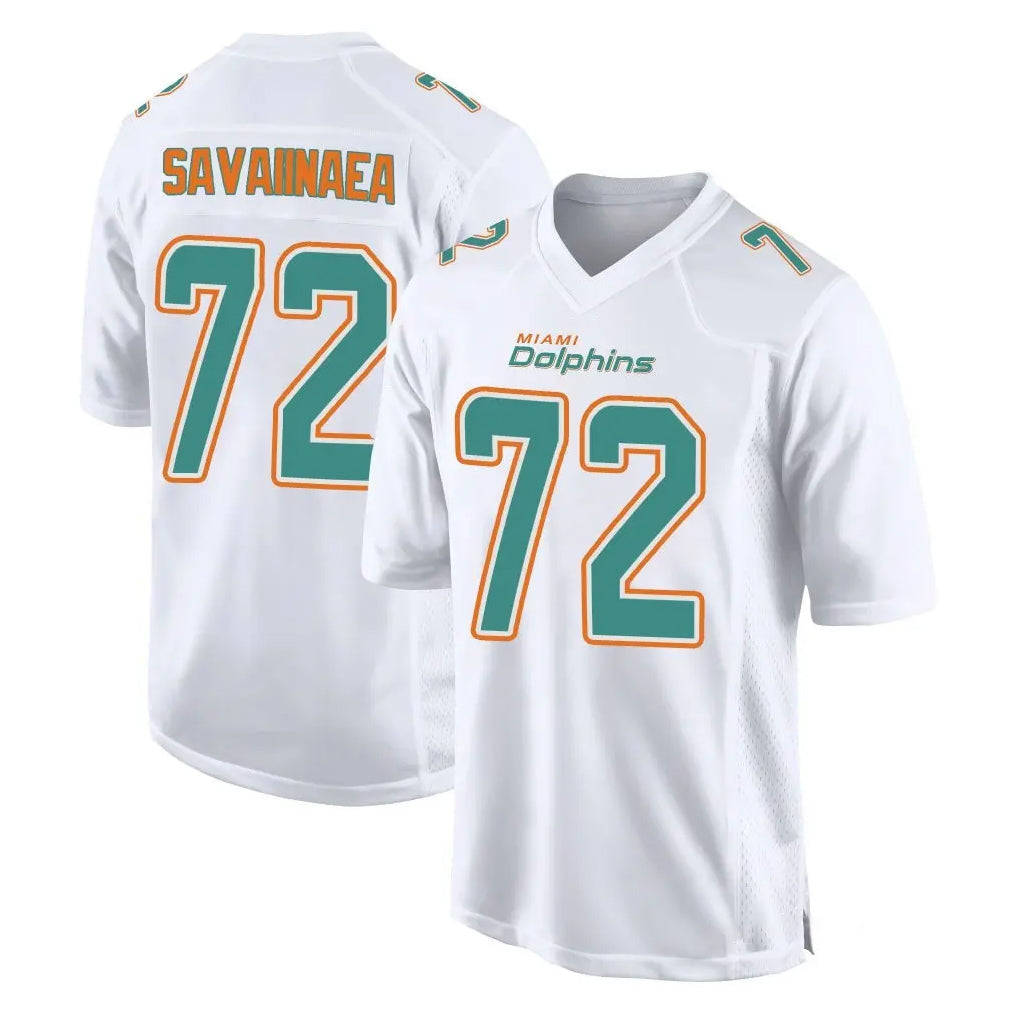 Kdoa M.Dolphins #72 Jonah Savaiinaea Player White Fashion Home Game Stitched Jerseys