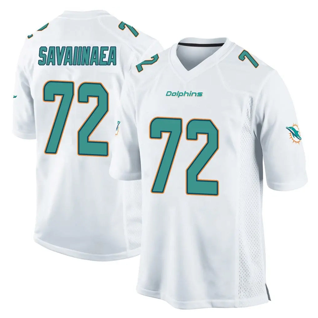 Kdoa M.Dolphins #72 Jonah Savaiinaea Player White Home Game Stitched Jerseys