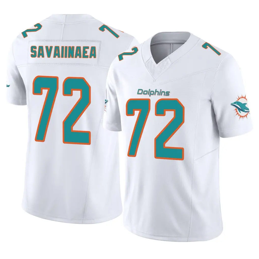 Kdoa M.Dolphins #72 Jonah Savaiinaea Player White Limited Vapor F.U.S.E. Home Game Stitched Jerseys