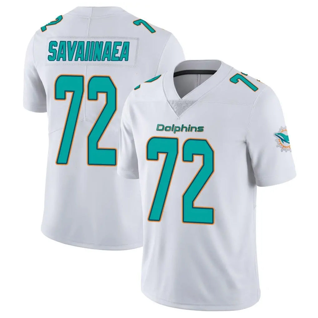 Kdoa M.Dolphins #72 Jonah Savaiinaea Player White Limited Vapor Untouchable Home Game Stitched Jerseys