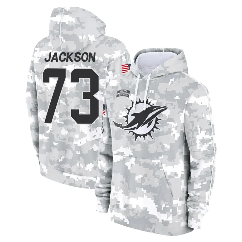 Kdoa M.Dolphins #73 Austin Jackson Player Arctic Camo Salute to Service Hoodies Limited Game Stitched Jerseys
