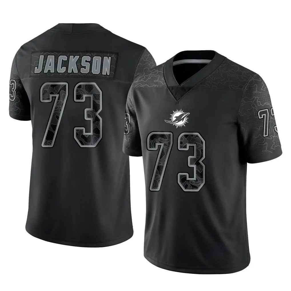 Kdoa M.Dolphins #73 Austin Jackson Player Black Reflective Limited Game Stitched Jerseys