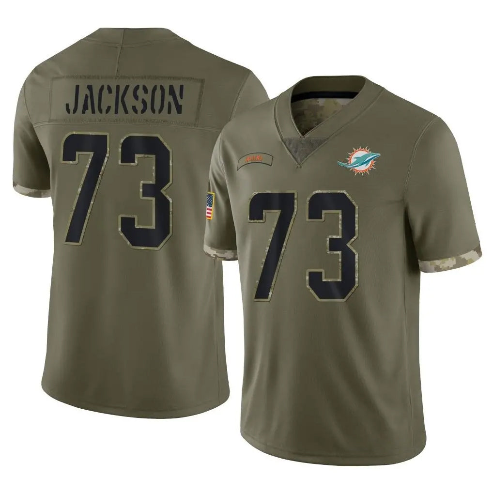 Kdoa M.Dolphins #73 Austin Jackson Player Olive Salute To Service Limited Stitched Jerseys