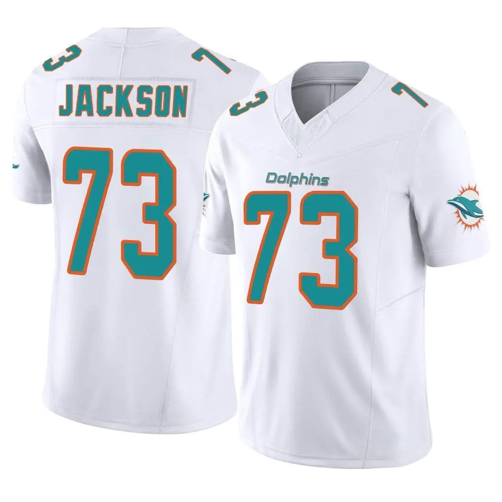 Kdoa M.Dolphins #73 Austin Jackson Player White Limited Vapor F.U.S.E. Home Game Stitched Jerseys