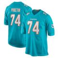 Kdoa M.Dolphins #74 Kadyn Proctor Player Aqua Home Game Stitched Jerseys