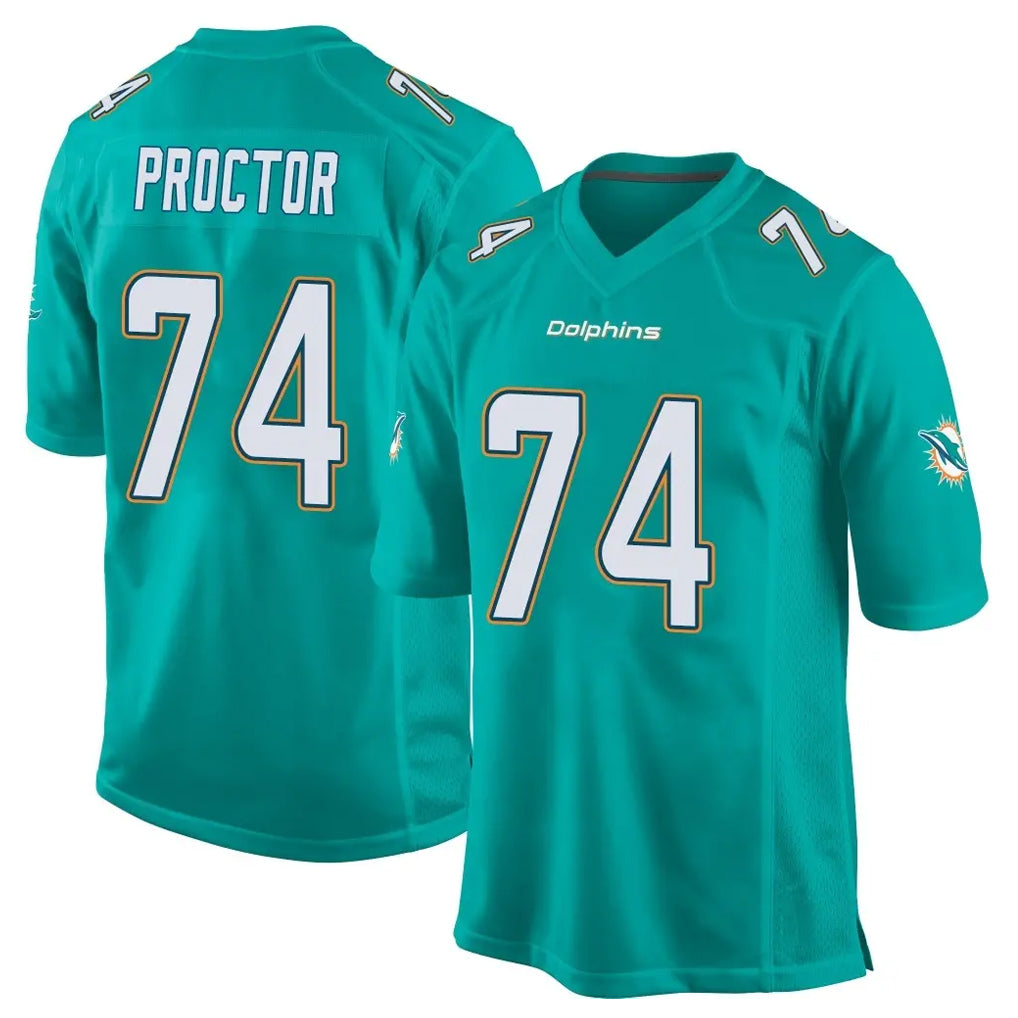 Kdoa M.Dolphins #74 Kadyn Proctor Player Aqua Team Color Home Game Stitched Jerseys