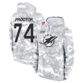 Kdoa M.Dolphins #74 Kadyn Proctor Player Arctic Camo Salute to Service Hoodies Limited Game Stitched Jerseys