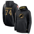 Kdoa M.Dolphins #74 Kadyn Proctor Player Black Salute to Service Hoodies Limited Game Stitched Jerseys
