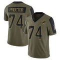 Kdoa M.Dolphins #74 Kadyn Proctor Player Olive Salute To Service Limited Game Stitched Jerseys