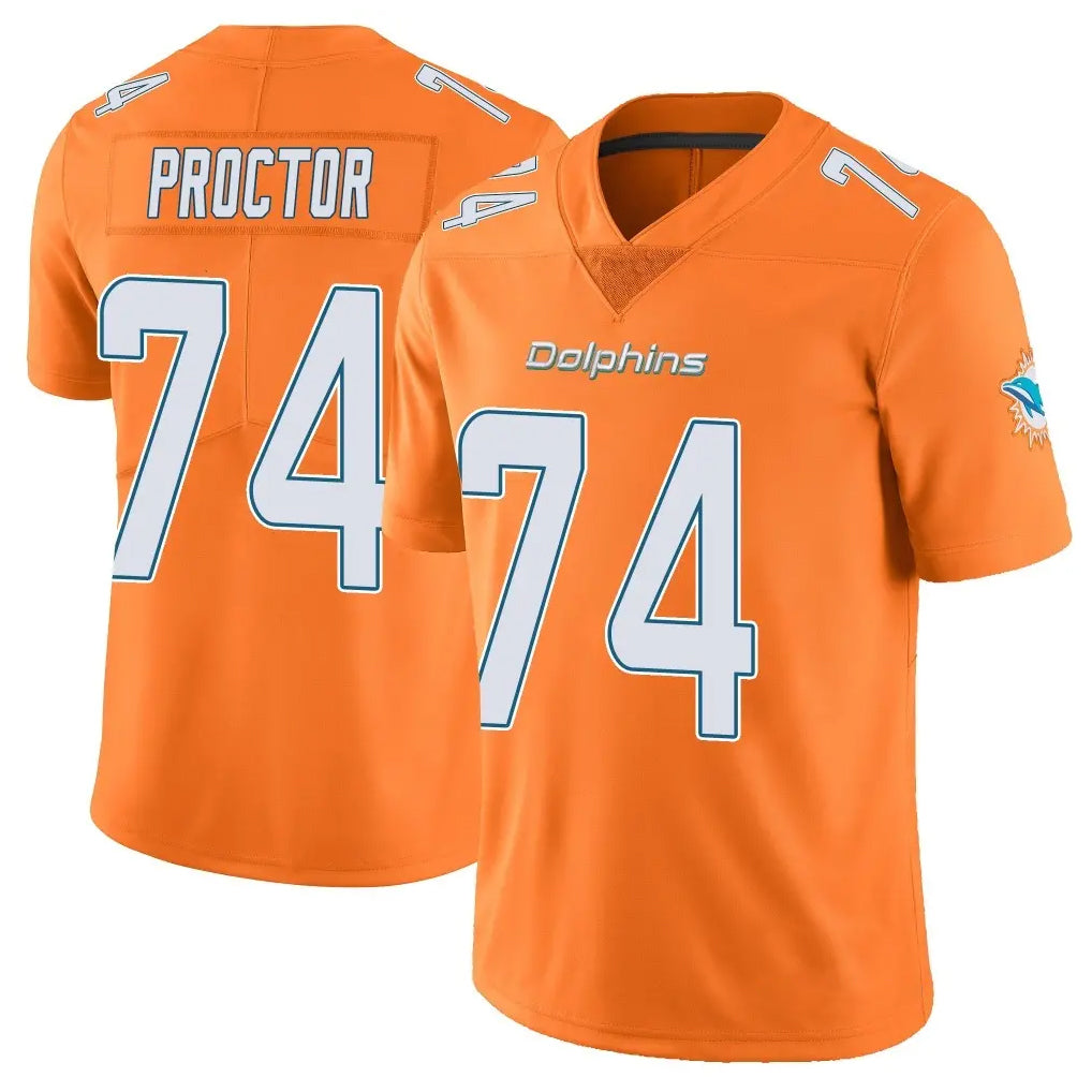 Kdoa M.Dolphins #74 Kadyn Proctor Player Orange Limited Home Game Stitched Jerseys