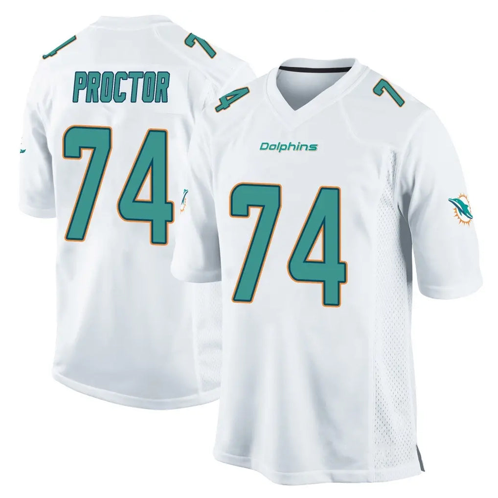 Kdoa M.Dolphins #74 Kadyn Proctor Player White Home Game Stitched Jerseys