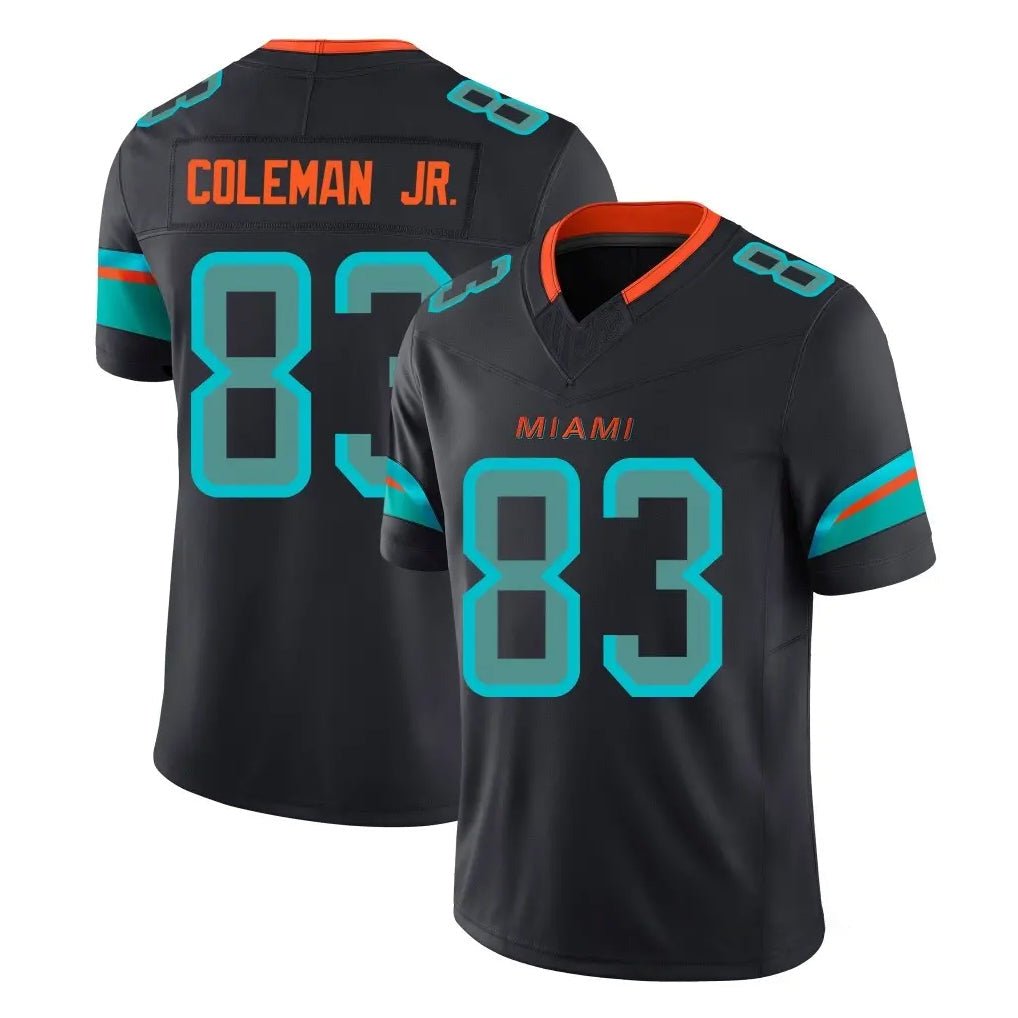 Kdoa M.Dolphins #83 Kevin Coleman Jr. Player Black Limited Pitch Rivalries Collection Home Game Stitched Jerseys