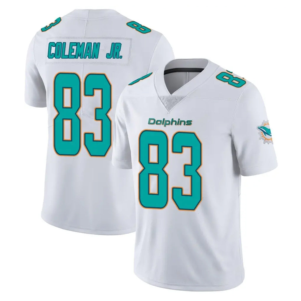 Kdoa M.Dolphins #83 Kevin Coleman Jr. Player White Limited Vapor Untouchable Home Game Stitched Jerseys