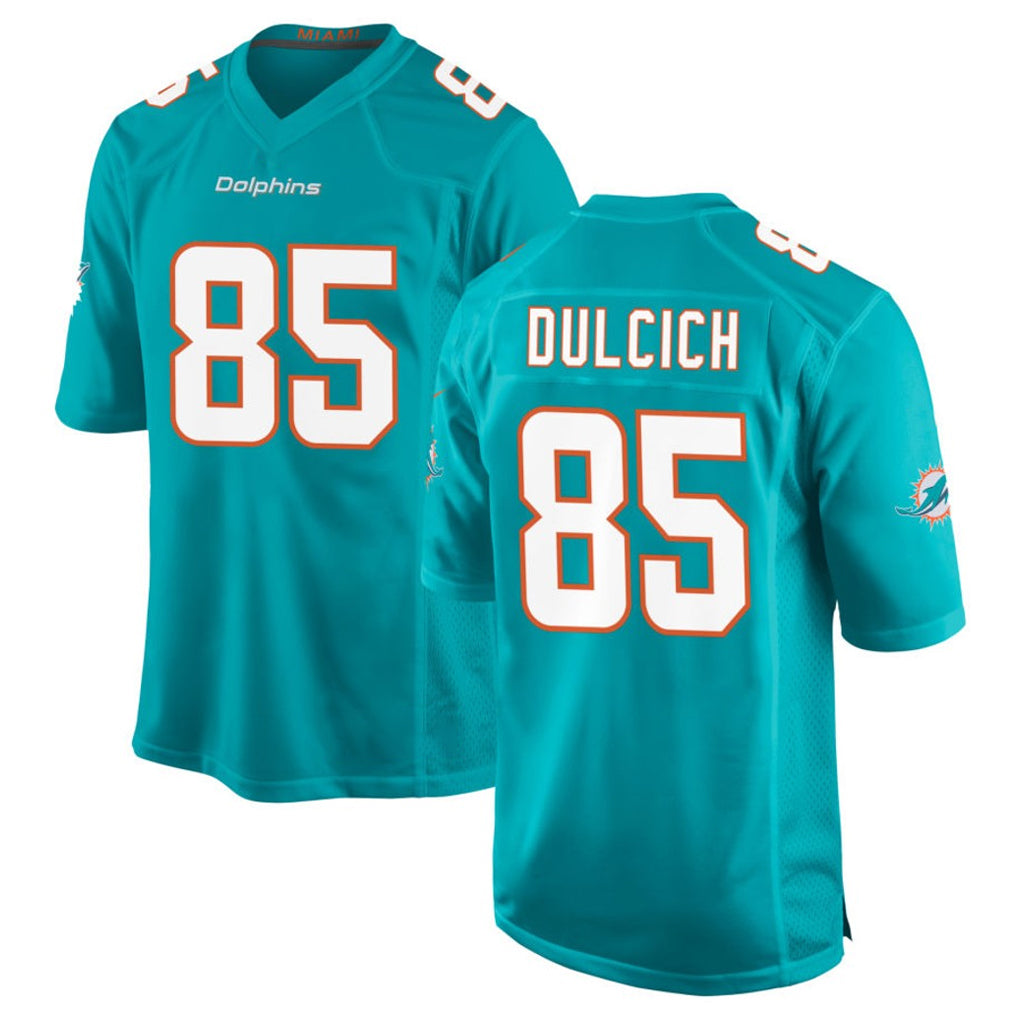 Kdoa M.Dolphins #85 Greg Dulcich Player Aqua Home Game Stitched Jerseys