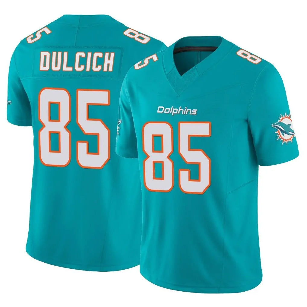 Kdoa M.Dolphins #85 Greg Dulcich Player Aqua Limited Vapor F.U.S.E. Home Game Stitched Jerseys