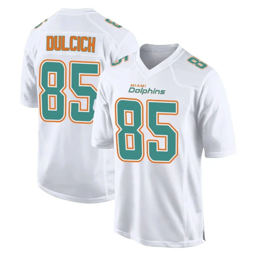 Kdoa M.Dolphins #85 Greg Dulcich Player White Fashion Home Game Stitched Jerseys