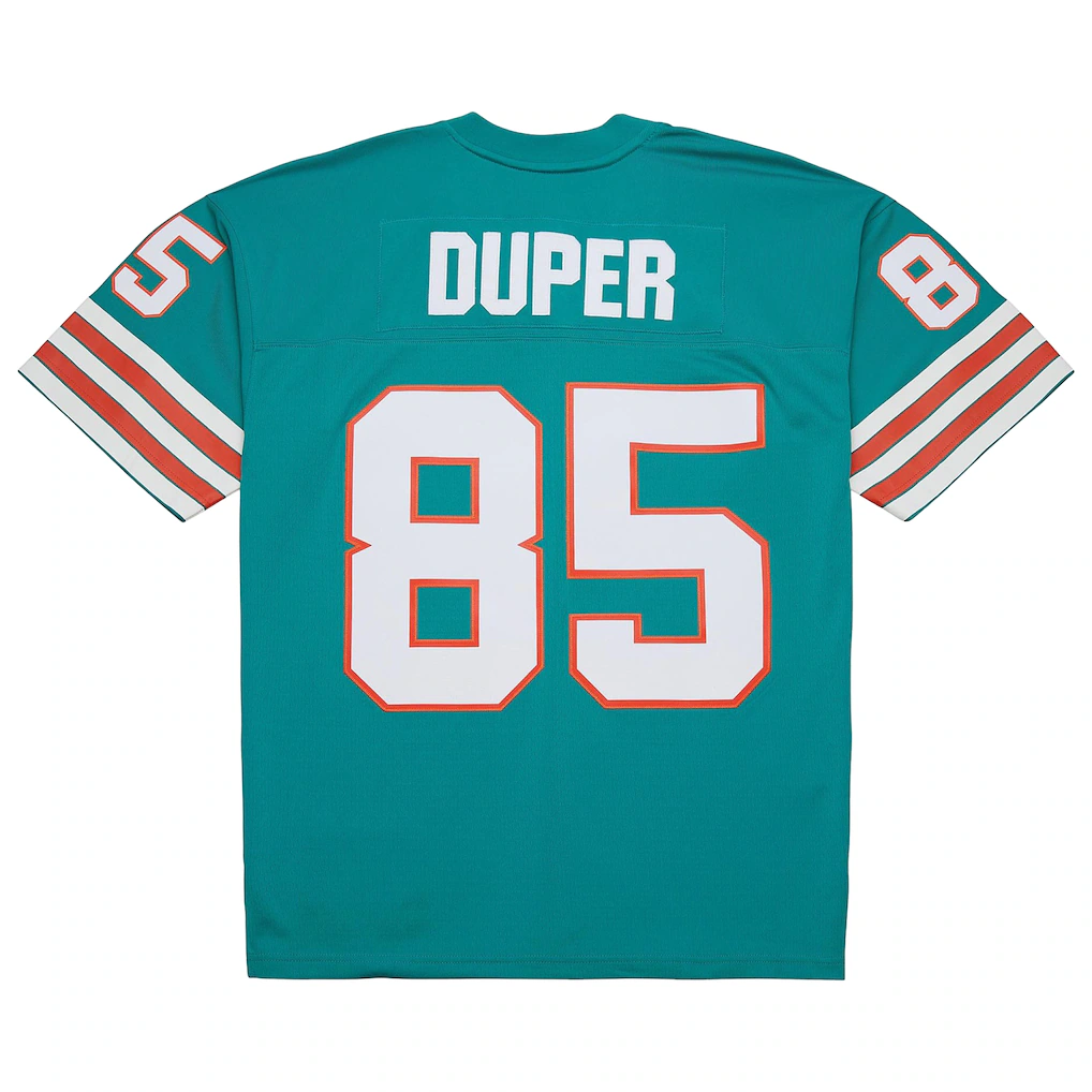 Kdoa M.Dolphins #85 Mark Duper Mitchell & Ness Aqua Legacy Replica Jersey