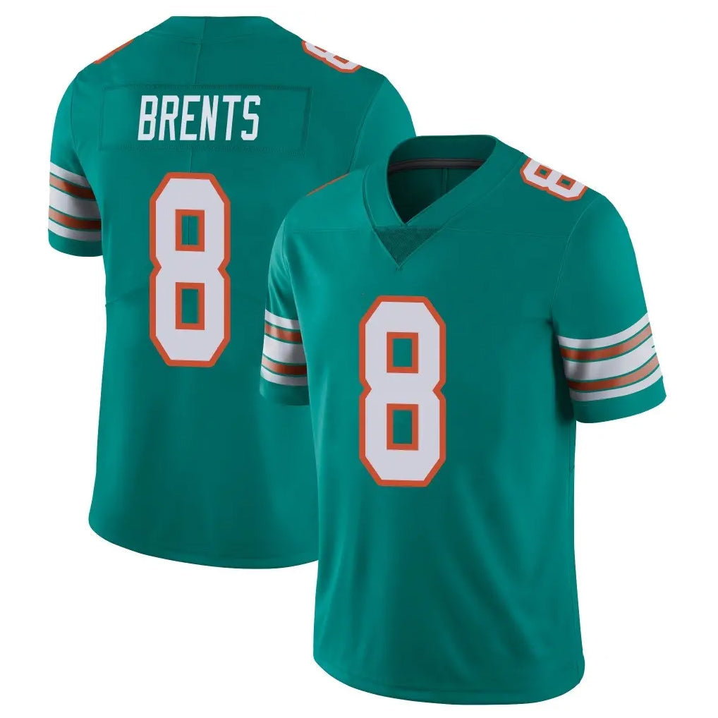 Kdoa M.Dolphins #8 JuJu Brents Player Aqua Limited Alternate Vapor Untouchable Home Game Stitched Jerseys