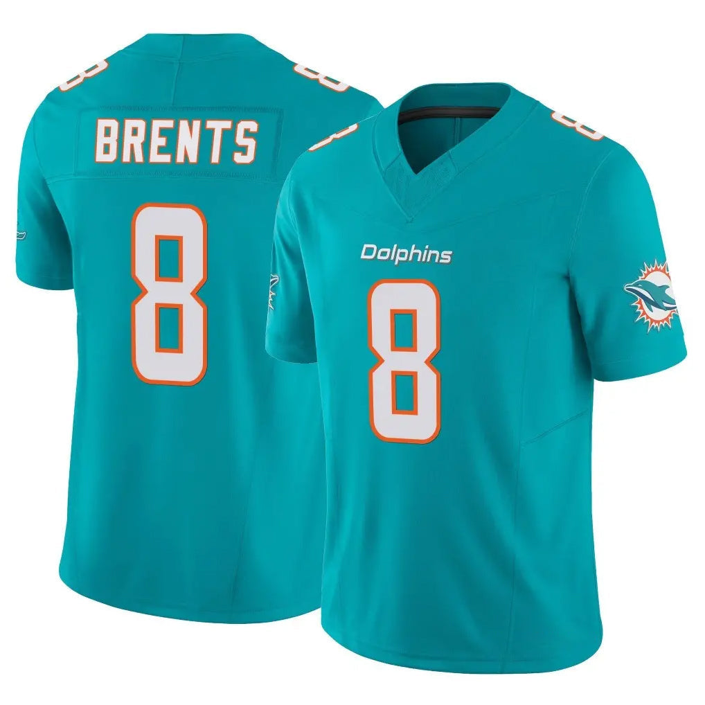 Kdoa M.Dolphins #8 JuJu Brents Player Aqua Limited Vapor F.U.S.E. Home Game Stitched Jerseys