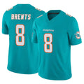 Kdoa M.Dolphins #8 JuJu Brents Player Aqua Limited Vapor F.U.S.E. Home Game Stitched Jerseys