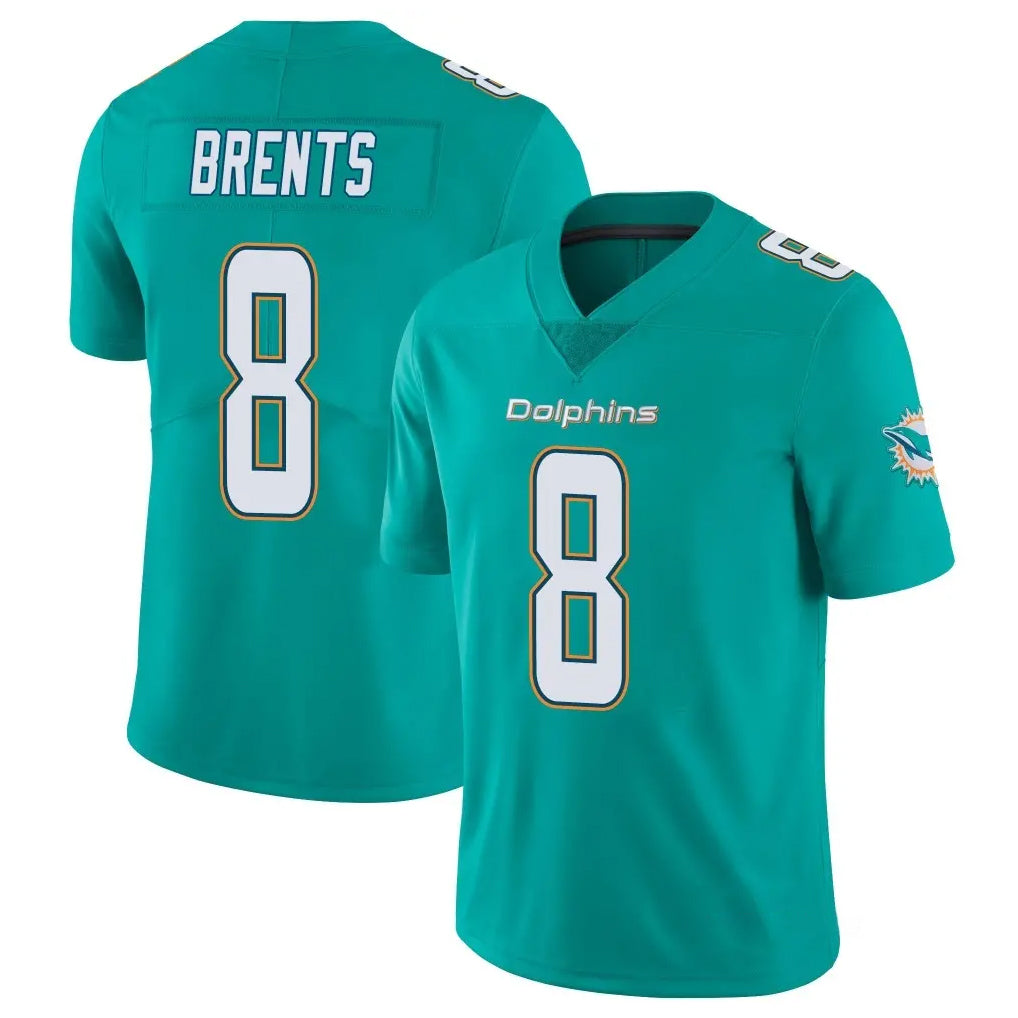 Kdoa M.Dolphins #8 JuJu Brents Player Aqua Limited Vapor Untouchable Home Game Stitched Jerseys