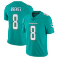 Kdoa M.Dolphins #8 JuJu Brents Player Aqua Limited Vapor Untouchable Home Game Stitched Jerseys