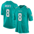 Kdoa M.Dolphins #8 JuJu Brents Player Aqua Team Color Home Game Stitched Jerseys