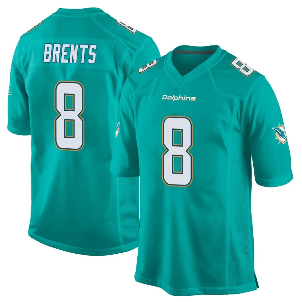 Kdoa M.Dolphins #8 JuJu Brents Player Aqua Team Color Home Game Stitched Jerseys