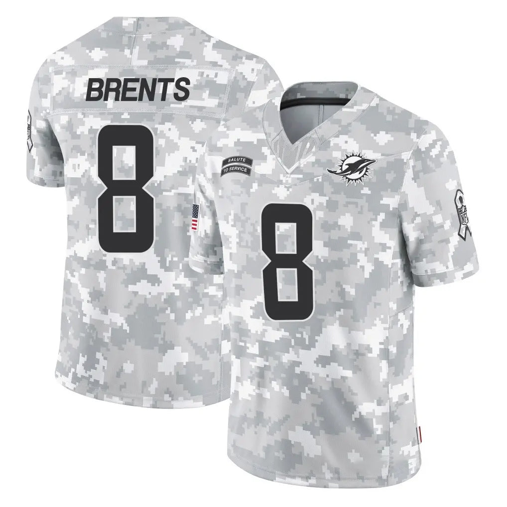 Kdoa M.Dolphins #8 JuJu Brents Player Arctic Camo Salute To Service Limited Game Stitched Jerseys