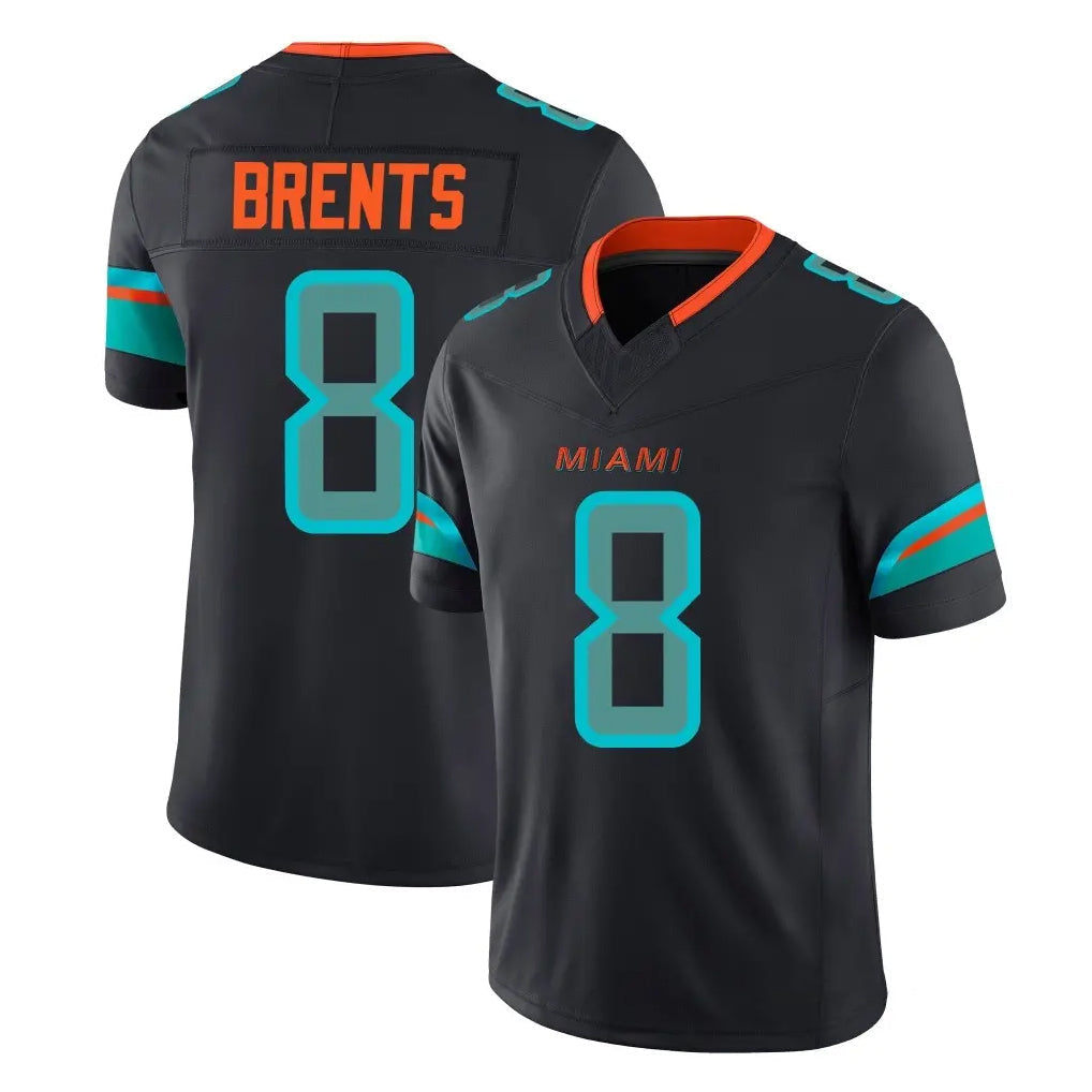 Kdoa M.Dolphins #8 JuJu Brents Player Black Limited Pitch Rivalries Collection Home Game Stitched Jerseys