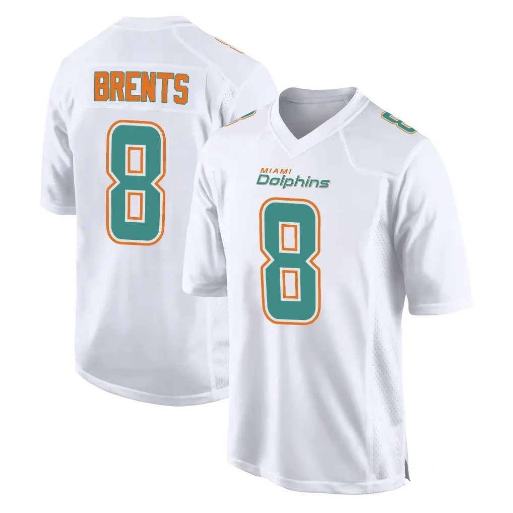 Kdoa M.Dolphins #8 JuJu Brents Player White Fashion Home Game Stitched Jerseys