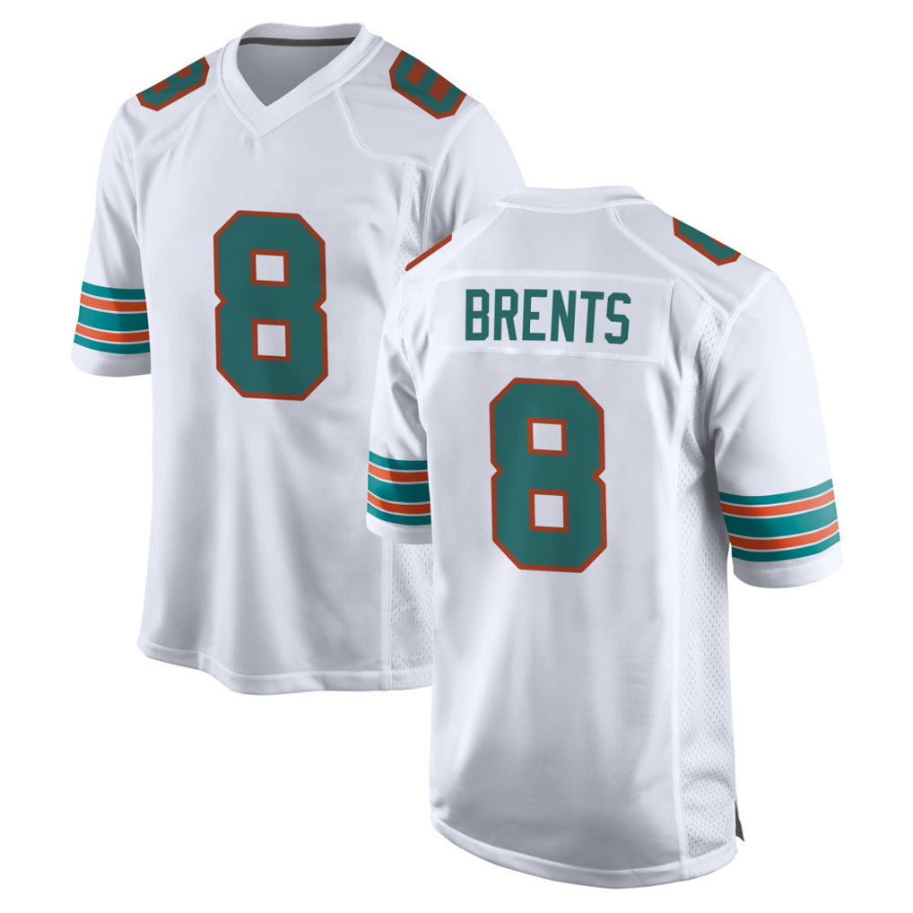 Kdoa M.Dolphins #8 JuJu Brents Player White Limited Home Game Stitched Jerseys