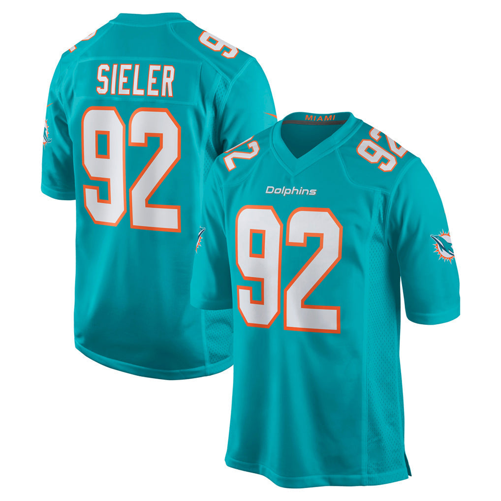 Kdoa M.Dolphins #92 Zach Sieler Player Aqua Home Game Stitched Jerseys