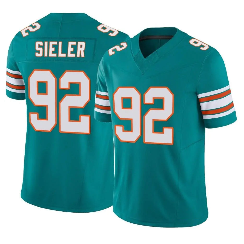 Kdoa M.Dolphins #92 Zach Sieler Player Aqua Limited Alternate Vapor F.U.S.E. Home Game Stitched Jerseys