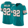 Kdoa M.Dolphins #92 Zach Sieler Player Aqua Limited Alternate Vapor F.U.S.E. Home Game Stitched Jerseys