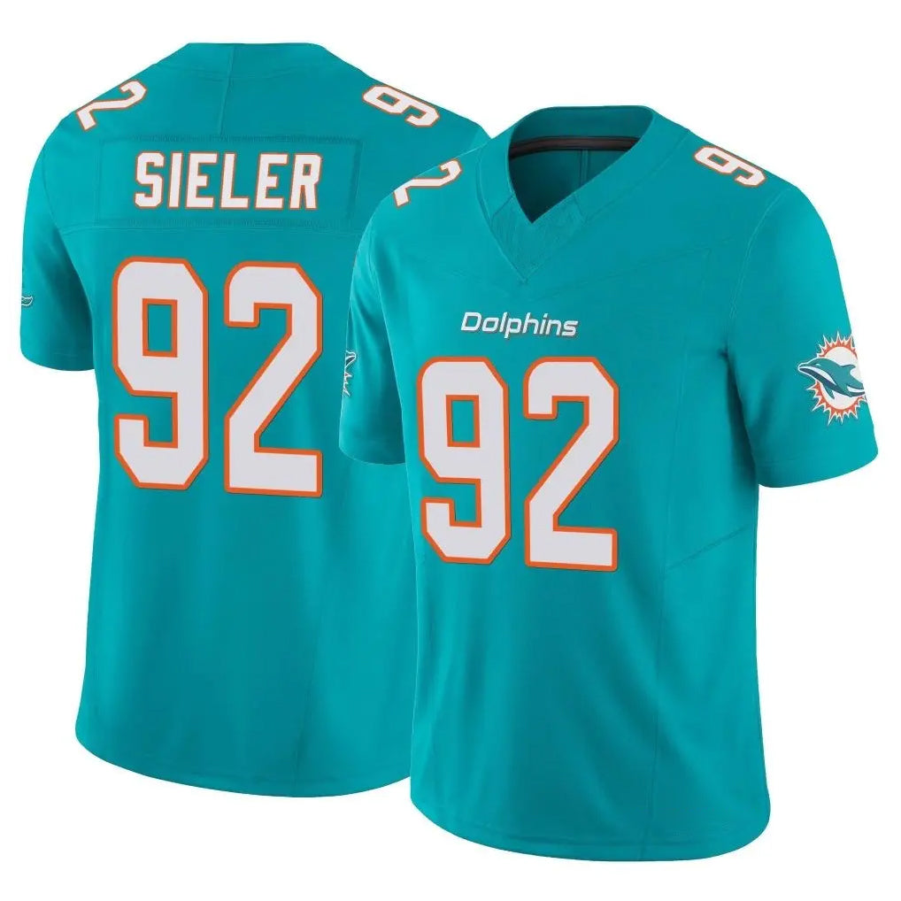 Kdoa M.Dolphins #92 Zach Sieler Player Aqua Limited Vapor F.U.S.E. Home Game Stitched Jerseys