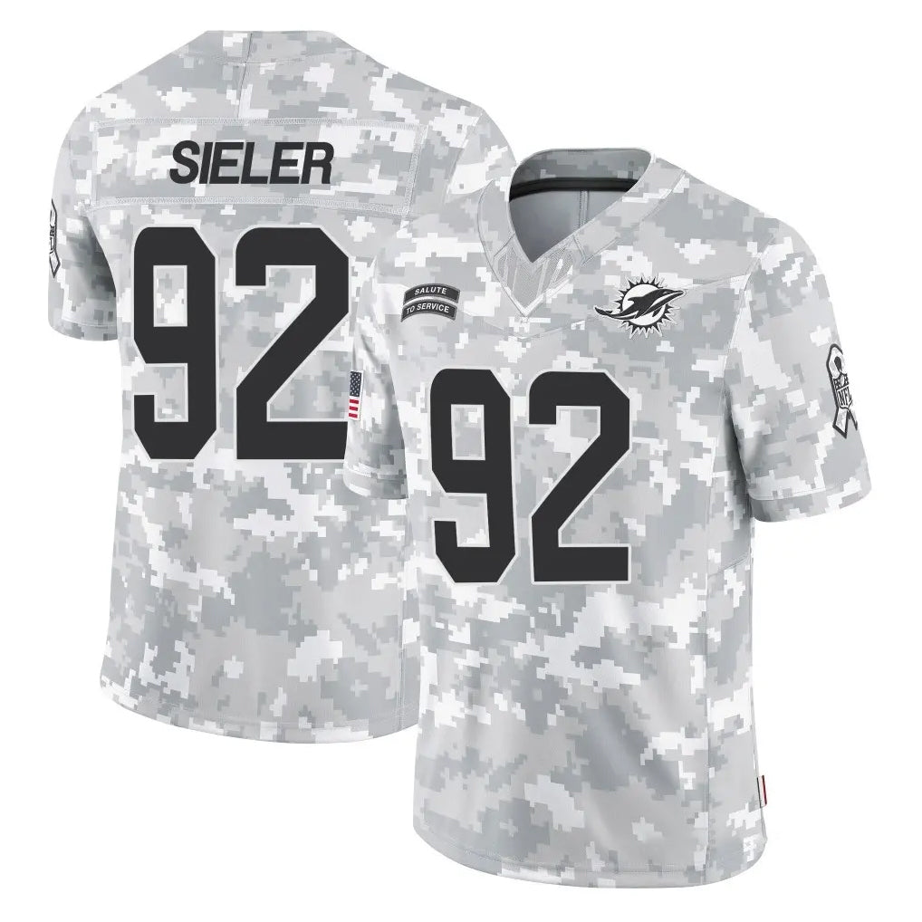 Kdoa M.Dolphins #92 Zach Sieler Player Arctic Camo Salute To Service Limited Game Stitched Jerseys