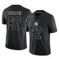 Kdoa M.Dolphins #92 Zach Sieler Player Black Reflective Limited Game Stitched Jerseys