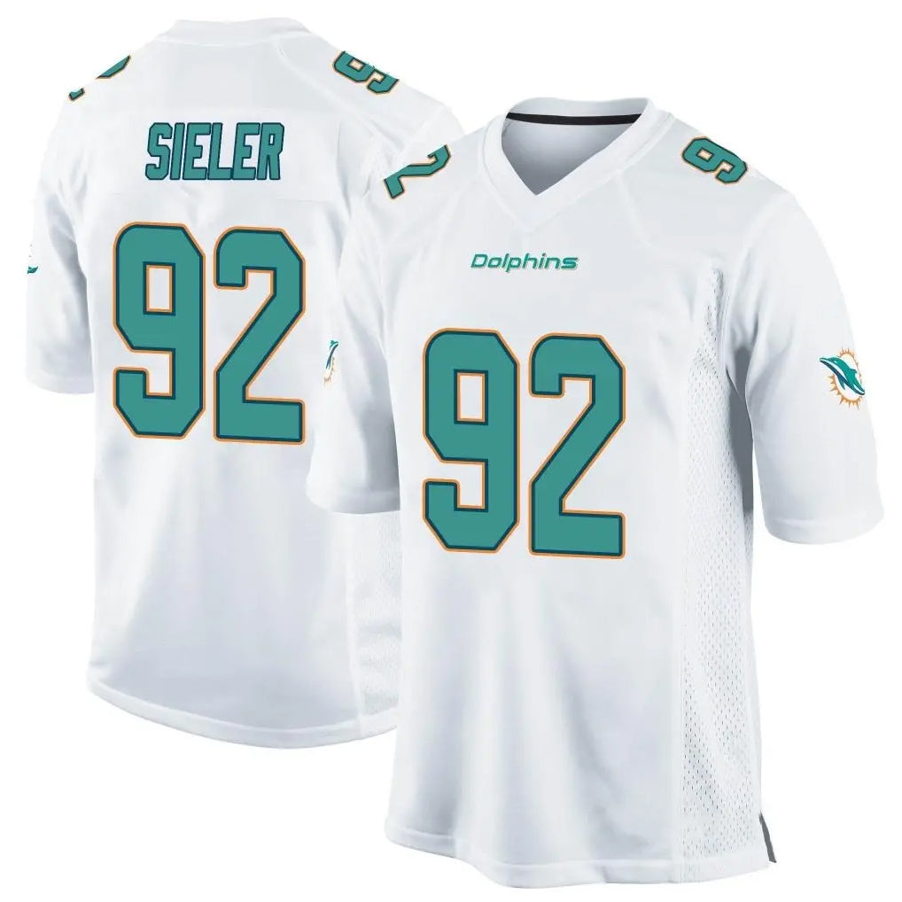 Kdoa M.Dolphins #92 Zach Sieler Player White Home Game Stitched Jerseys