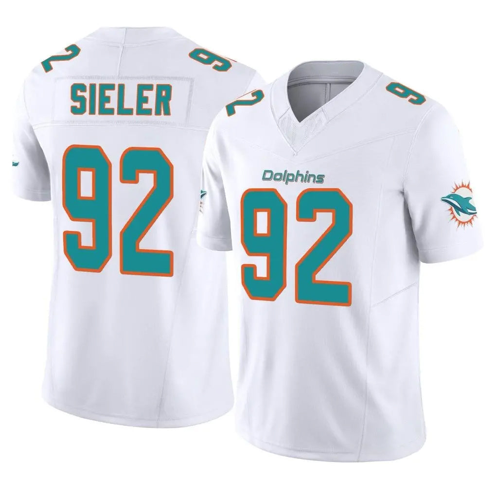 Kdoa M.Dolphins #92 Zach Sieler Player White Limited Vapor F.U.S.E. Home Game Stitched Jerseys