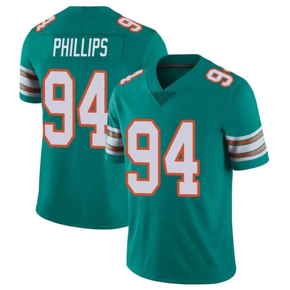 Kdoa M.Dolphins #94 Jordan Phillips Player Aqua Limited Alternate Vapor Untouchable Home Game Stitched Jerseys
