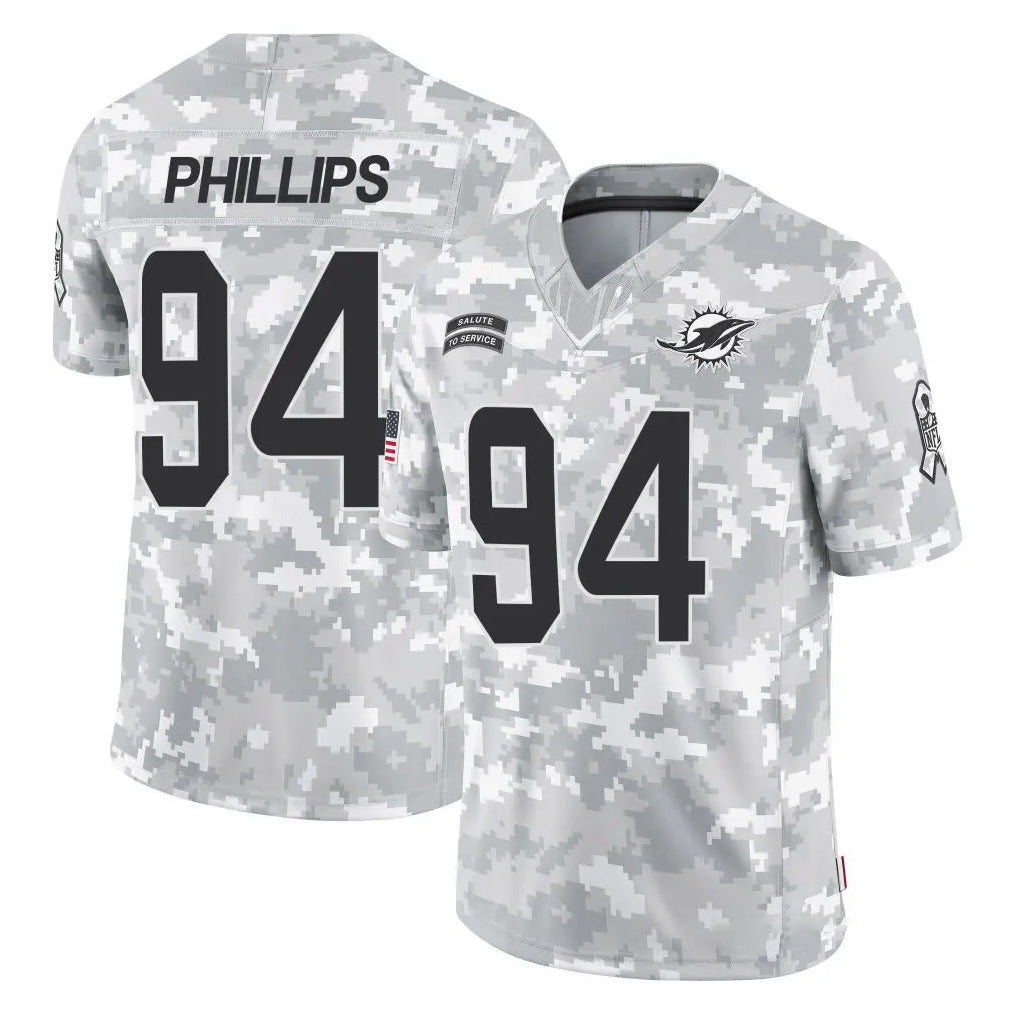 Kdoa M.Dolphins #94 Jordan Phillips Player Arctic Camo Salute To Service Limited Game Stitched Jerseys