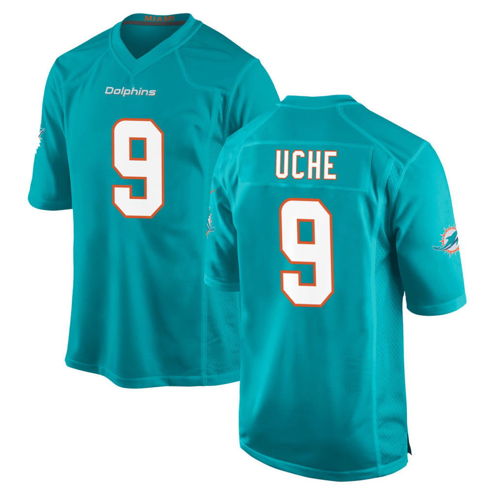 Kdoa M.Dolphins #9 Joshua Uche Player Aqua Home Game Stitched Jerseys
