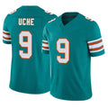 Kdoa M.Dolphins #9 Joshua Uche Player Aqua Limited Alternate Vapor F.U.S.E. Home Game Stitched Jerseys