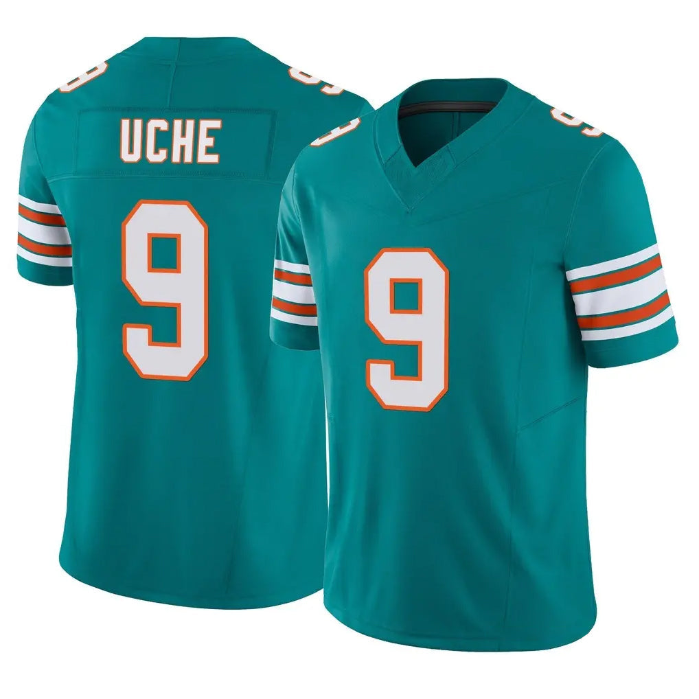 Kdoa M.Dolphins #9 Joshua Uche Player Aqua Limited Alternate Vapor F.U.S.E. Home Game Stitched Jerseys