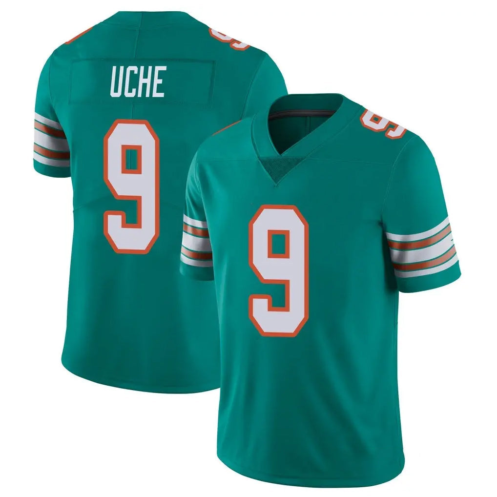 Kdoa M.Dolphins #9 Joshua Uche Player Aqua Limited Alternate Vapor Untouchable Home Game Stitched Jerseys