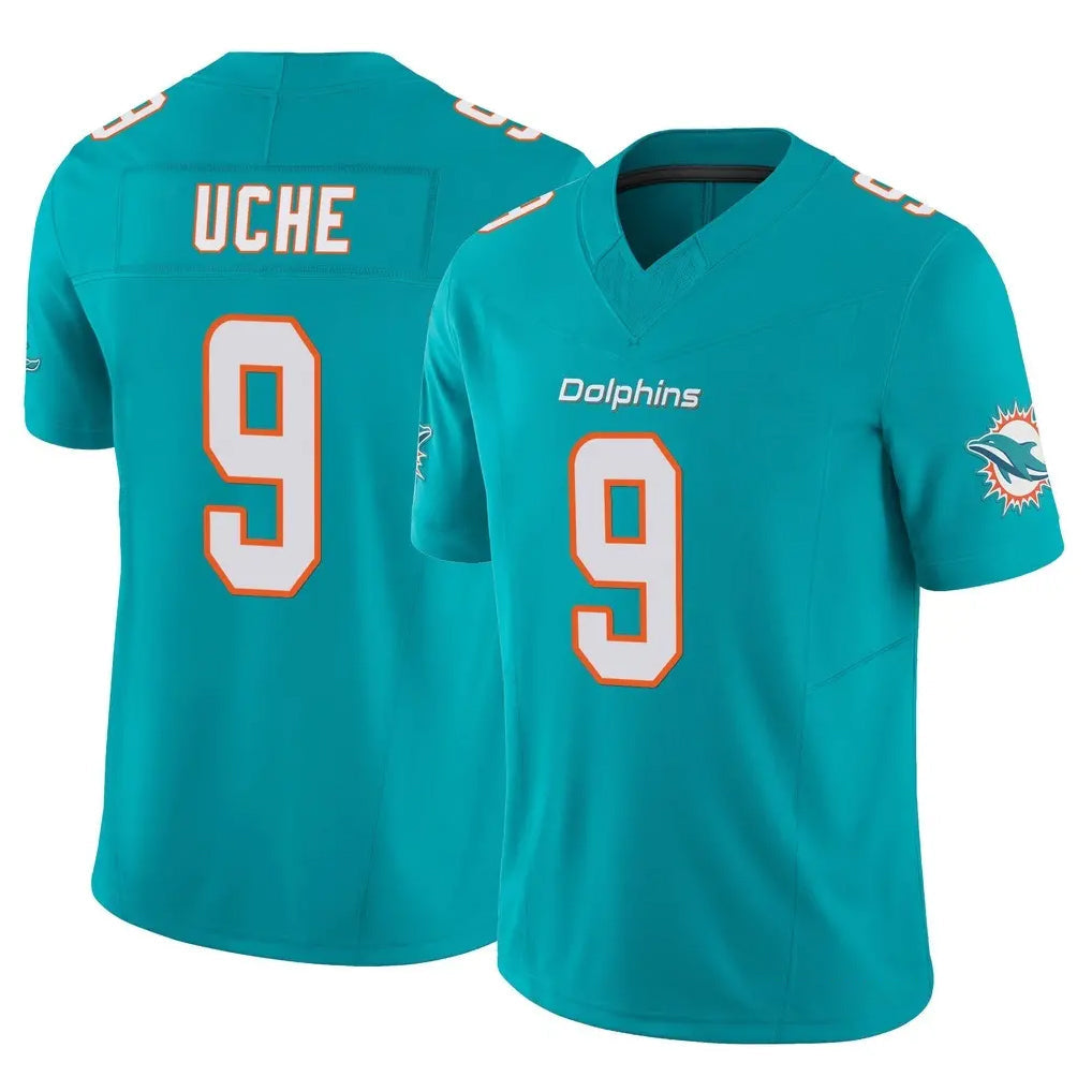 Kdoa M.Dolphins #9 Joshua Uche Player Aqua Limited Vapor F.U.S.E. Home Game Stitched Jerseys
