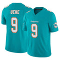 Kdoa M.Dolphins #9 Joshua Uche Player Aqua Limited Vapor F.U.S.E. Home Game Stitched Jerseys
