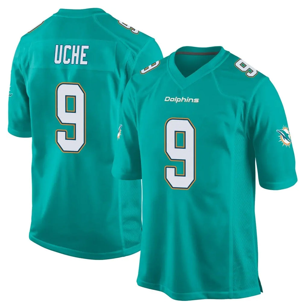 Kdoa M.Dolphins #9 Joshua Uche Player Aqua Team Color Home Game Stitched Jerseys